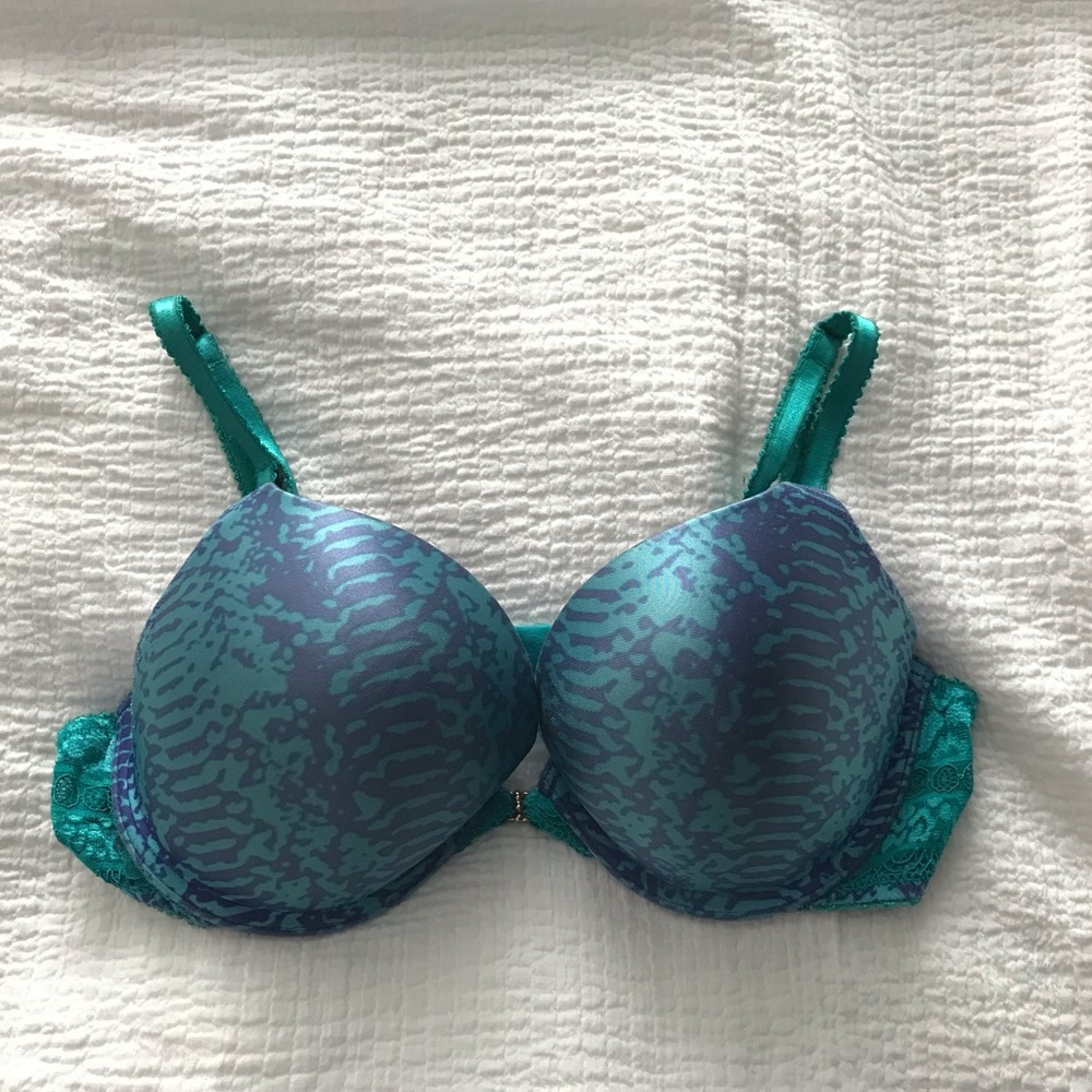 Double Cup Size Push-Up bra (Turquoise and Blue)